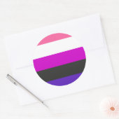 Sticker Rond Drapeau de fierté genderfluid (Enveloppe)