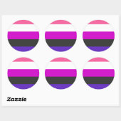 Sticker Rond Drapeau de fierté genderfluid (Feuille)