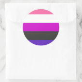 Sticker Rond Drapeau de fierté genderfluid (Sac)
