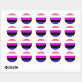 Sticker Rond Drapeau de fierté genderfluid (Feuille)