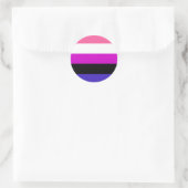 Sticker Rond Drapeau de fierté genderfluid (Sac)