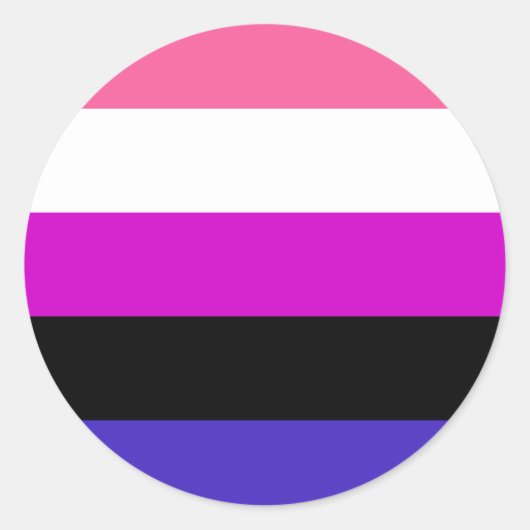 Sticker Rond Drapeau de fierté genderfluid (Devant)