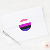 Sticker Rond Drapeau de fierté genderfluid (Enveloppe)
