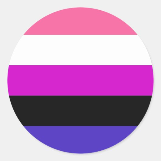 Sticker Rond Drapeau de fierté genderfluid (Devant)