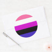 Sticker Rond Drapeau de fierté genderfluid (Enveloppe)
