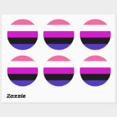 Sticker Rond Drapeau de fierté genderfluid (Feuille)
