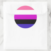 Sticker Rond Drapeau de fierté genderfluid (Sac)