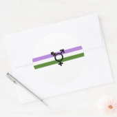 Sticker Rond Drapeau de fierté genderqueer (Enveloppe)