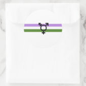 Sticker Rond Drapeau de fierté genderqueer (Sac)