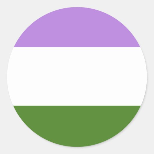 Sticker Rond Drapeau de fierté genderqueer (Devant)