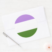 Sticker Rond Drapeau de fierté genderqueer (Enveloppe)