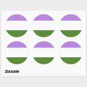 Sticker Rond Drapeau de fierté genderqueer (Feuille)