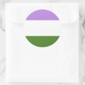 Sticker Rond Drapeau de fierté genderqueer (Sac)