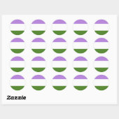 Sticker Rond Drapeau de fierté genderqueer (Feuille)