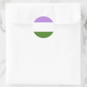 Sticker Rond Drapeau de fierté genderqueer (Sac)