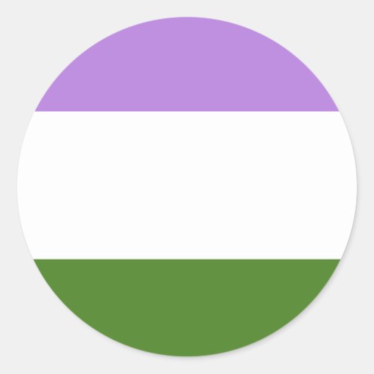 Sticker Rond Drapeau de fierté genderqueer (Devant)