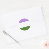 Sticker Rond Drapeau de fierté genderqueer (Enveloppe)