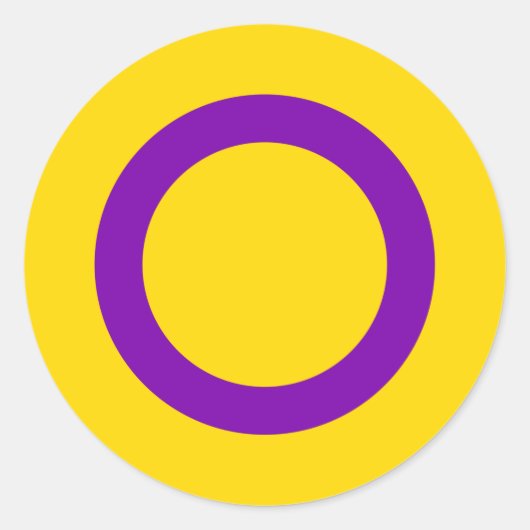 Sticker Rond Drapeau de fierté intersexe (Devant)