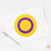Sticker Rond Drapeau de fierté intersexe (Enveloppe)