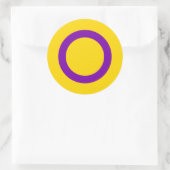 Sticker Rond Drapeau de fierté intersexe (Sac)
