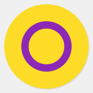 Sticker Rond Drapeau de fierté intersexuelle LGBTQ