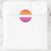 Sticker Rond Drapeau de fierté lesbienne (Sac)