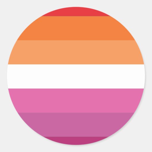 Sticker Rond Drapeau de fierté lesbienne (Devant)