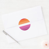 Sticker Rond Drapeau de fierté lesbienne (Enveloppe)