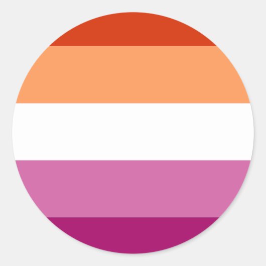 Sticker Rond Drapeau de fierté lesbienne (5 bandes) (Devant)
