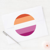 Sticker Rond Drapeau de fierté lesbienne (5 bandes) (Enveloppe)