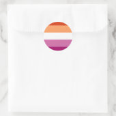 Sticker Rond Drapeau de fierté lesbienne (5 bandes) (Sac)