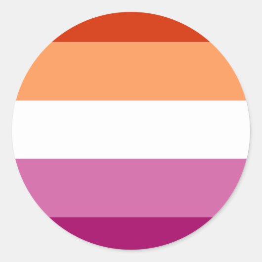 Sticker Rond Drapeau de fierté lesbienne (5 bandes) (Devant)