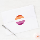 Sticker Rond Drapeau de fierté lesbienne (5 bandes) (Enveloppe)