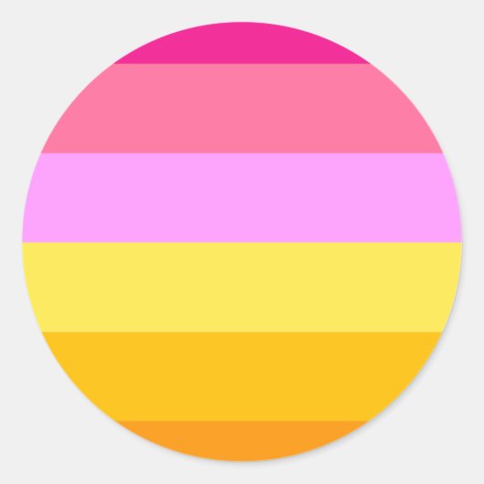 Sticker Rond Drapeau de fierté lesbienne (Aube) (Devant)