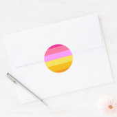 Sticker Rond Drapeau de fierté lesbienne (Aube) (Enveloppe)