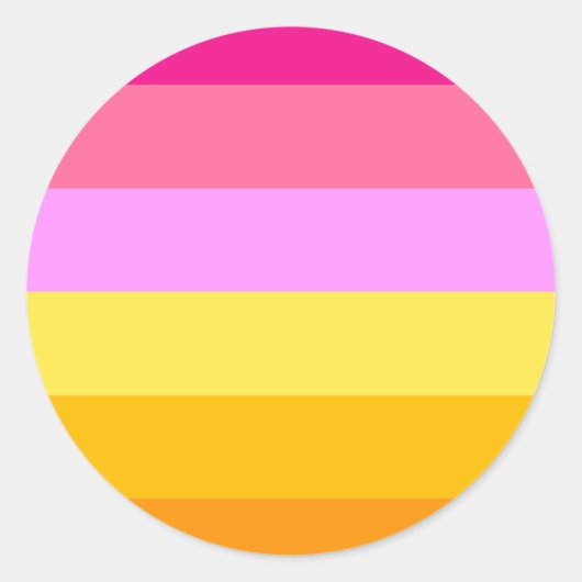 Sticker Rond Drapeau de fierté lesbienne (Aube) (Devant)