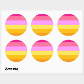 Sticker Rond Drapeau de fierté lesbienne (Aube) (Feuille)