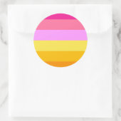 Sticker Rond Drapeau de fierté lesbienne (Aube) (Sac)