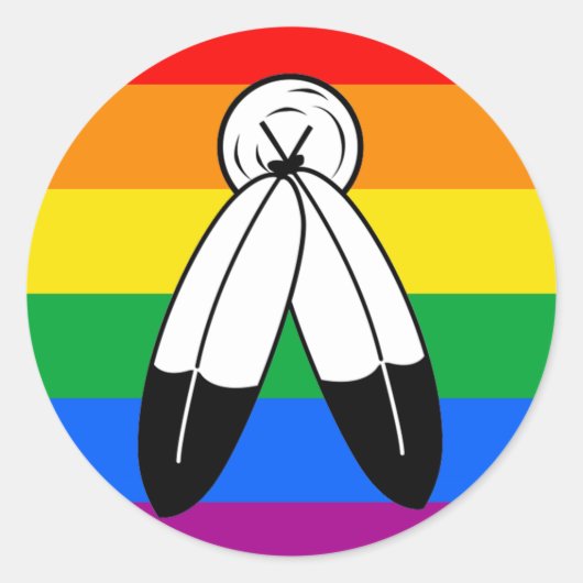 Sticker Rond Drapeau de fierté LGBTQ+ Two-Spirit (Devant)