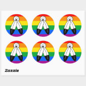 Sticker Rond Drapeau de fierté LGBTQ+ Two-Spirit (Feuille)