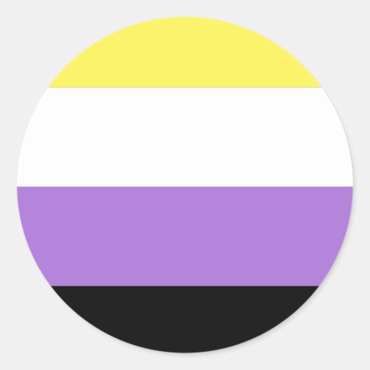Sticker Rond Drapeau de fierté non binaire (Devant)
