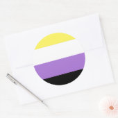 Sticker Rond Drapeau de fierté non binaire (Enveloppe)