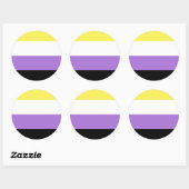 Sticker Rond Drapeau de fierté non binaire (Feuille)