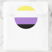 Sticker Rond Drapeau de fierté non binaire (Sac)