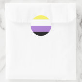 Sticker Rond Drapeau de fierté non binaire (Sac)