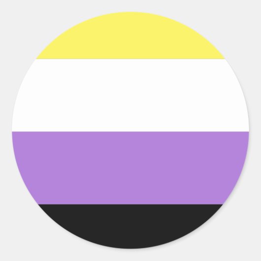 Sticker Rond Drapeau de fierté non binaire (Devant)
