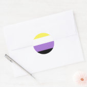Sticker Rond Drapeau de fierté non binaire (Enveloppe)