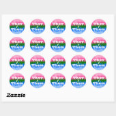 Sticker Rond Drapeau de fierté omniromantique personnalisable (Feuille)