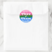 Sticker Rond Drapeau de fierté omniromantique personnalisable (Sac)