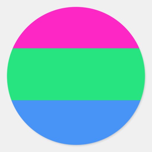 Sticker Rond Drapeau de fierté polysexuelle (Devant)